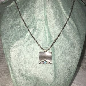 3-Opal Didae Square Modernist Necklace